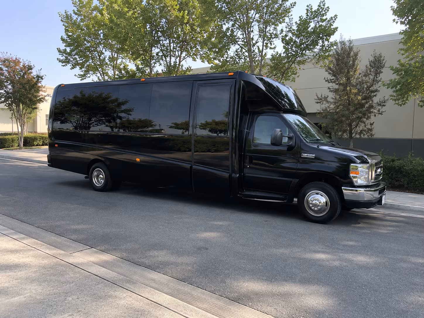 Passenger watching the Garland scenery during a regional party bus road trip