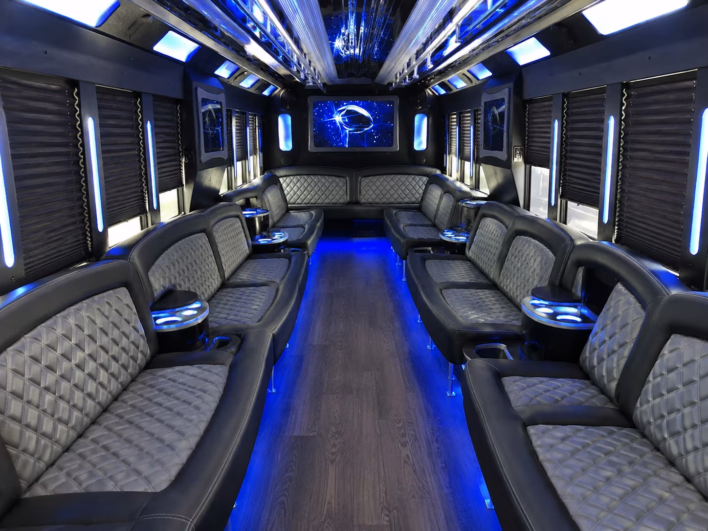 Garland Private Event Transportation party bus exterior