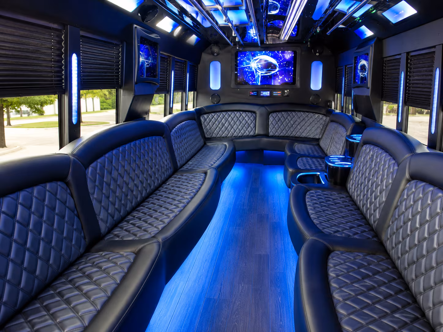 Garland Private Event Transportation party bus exterior
