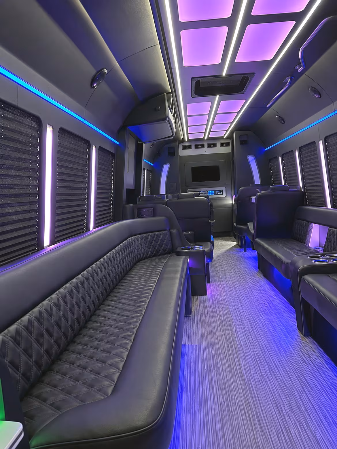 Garland Private Event Transportation party bus interior