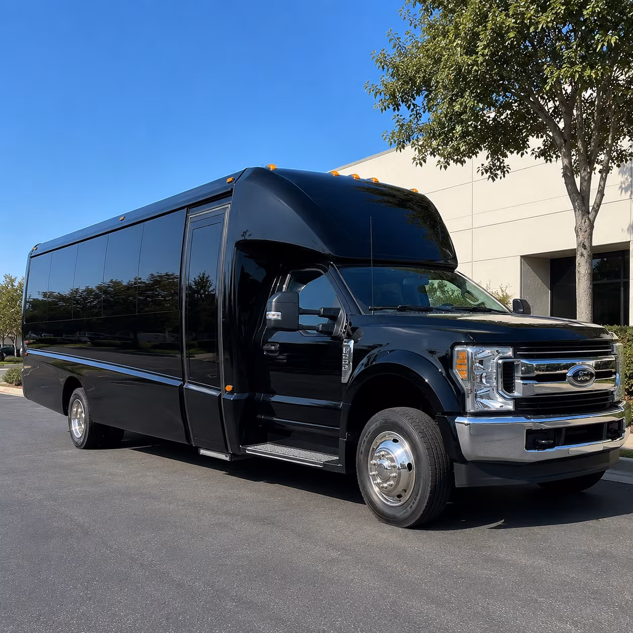Garland School Event Transportation party bus exterior