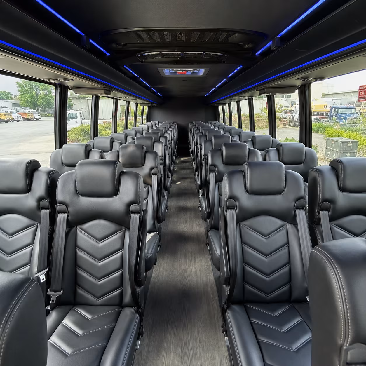 Garland School Event Transportation party bus interior