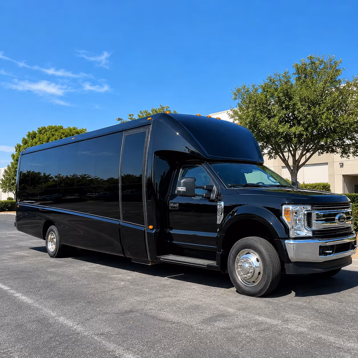 Garland School Event Transportation party bus exterior
