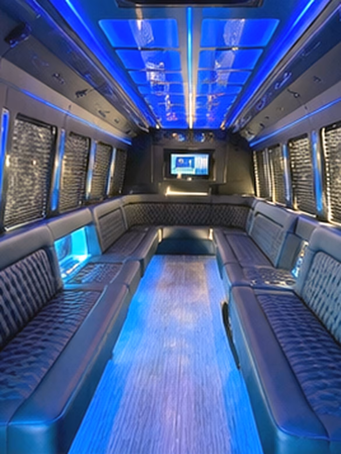 Garland Wedding Transportation party bus interior