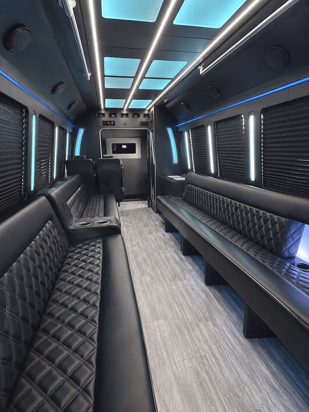 Garland Wedding Transportation party bus interior