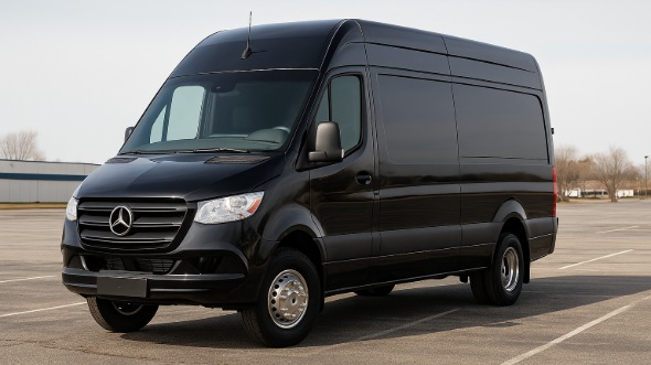 Exterior of Charter Bus Company Frisco's 14 Passenger Sprinter Limousine in Frisco