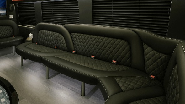 Interior of Charter Bus Company Allen's 14 Passenger Sprinter Limousine in Allen