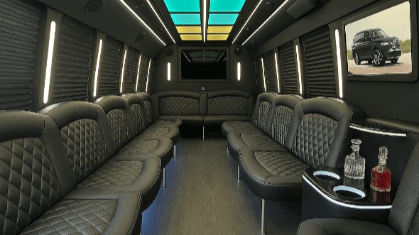 Interior of Charter Bus Company Mesquite's 20 Passenger Party Bus in Mesquite