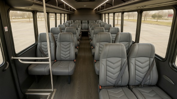 Interior of Charter Bus Company Garland's 25 Passenger Minibus in Garland