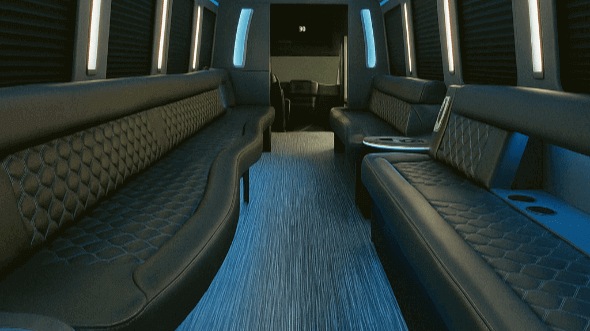 Interior of Charter Bus Company Carrollton's 25 Passenger Party Bus in Carrollton
