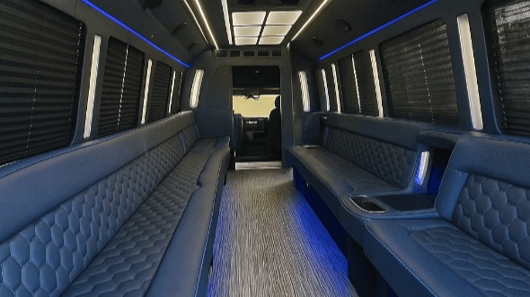 Interior of Charter Bus Company Mesquite's 25 Passenger Party Bus in Mesquite