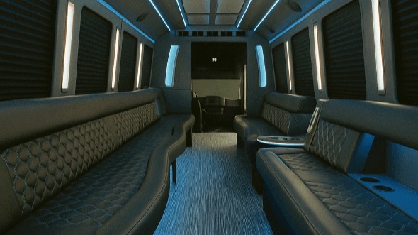 Interior of Charter Bus Company Dallas's 28 Passenger Party Bus in Dallas