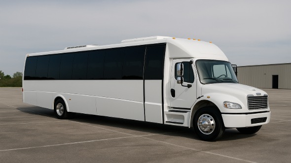 Exterior of Charter Bus Company Irving's 28 Passenger Party Bus in Irving