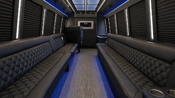 Interior of Charter Bus Company Mesquite's 30 Passenger Party Bus in Mesquite