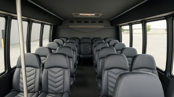 Interior of Charter Bus Company Garland's 35 Passenger Minibus in Garland