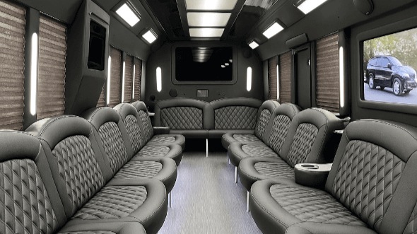 Interior of Charter Bus Company Carrollton's 40 Passenger Party Bus in Carrollton