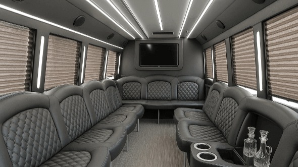 Interior of Charter Bus Company Richardson's 40 Passenger Party Bus in Richardson