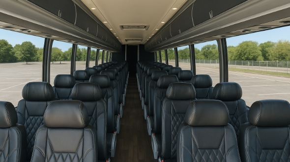 Interior of Charter Bus Company Garland's 44 Passenger Charter Bus in Garland