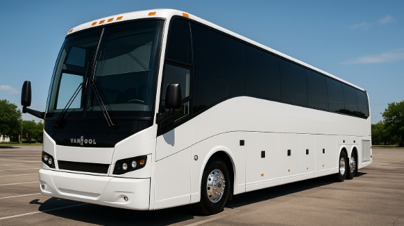 Exterior of Charter Bus Company Garland's 45 Passenger Charter Bus in Garland