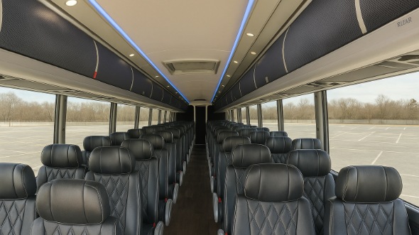 Interior of Charter Bus Company Garland's 45 Passenger Charter Bus in Garland