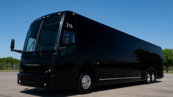 Exterior of Charter Bus Company Garland's 46 Passenger Charter Bus in Garland