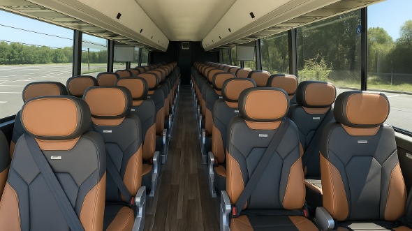 Interior of Charter Bus Company Garland's 51 Passenger Charter Bus in Garland