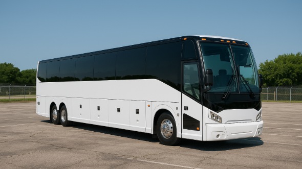 Exterior of Charter Bus Company Garland's 54 Passenger Charter Bus in Garland