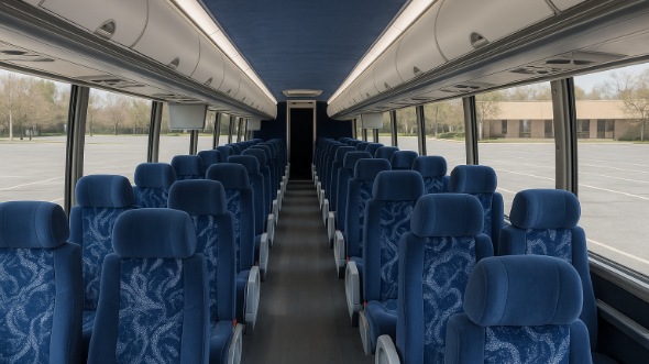 Interior of Charter Bus Company Garland's 56 Passenger Charter Bus in Garland