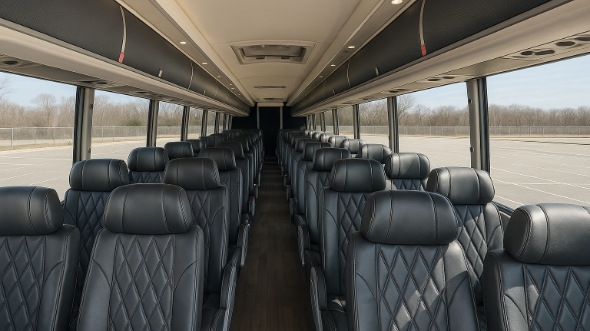 Interior of Charter Bus Company Garland's ADA Charter Bus in Garland