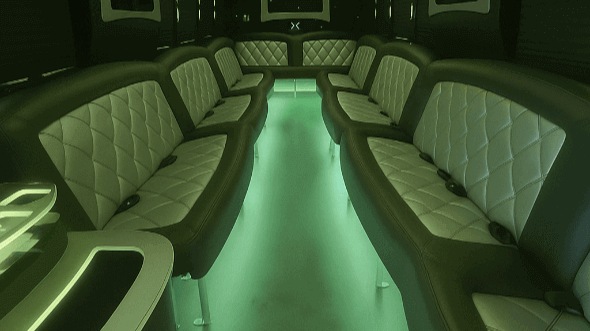 garland 20 passenger party bus inside