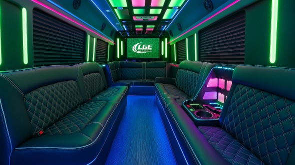 garland 30 passenger party bus rental